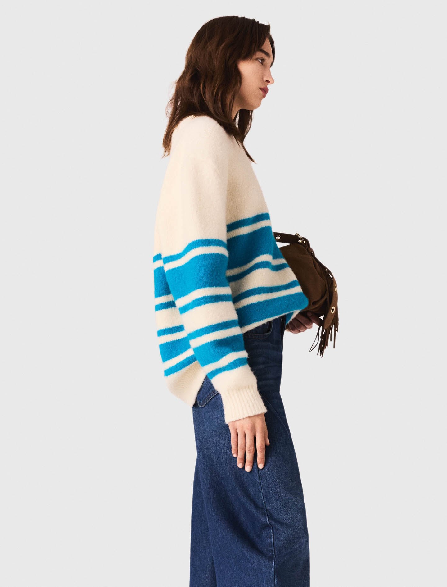 Oversized wool-blend sweater Bicolor For Women | Maje