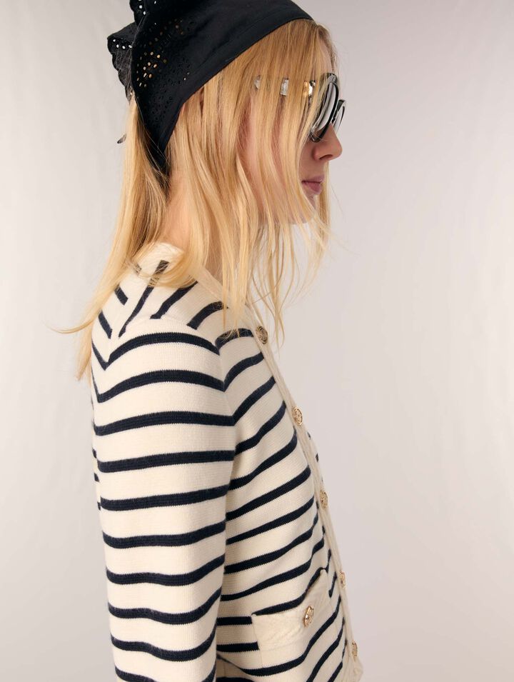 Striped knit cardigan