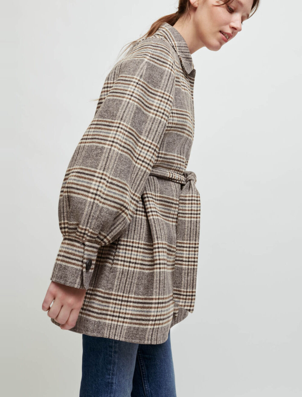 Double faced checked coat