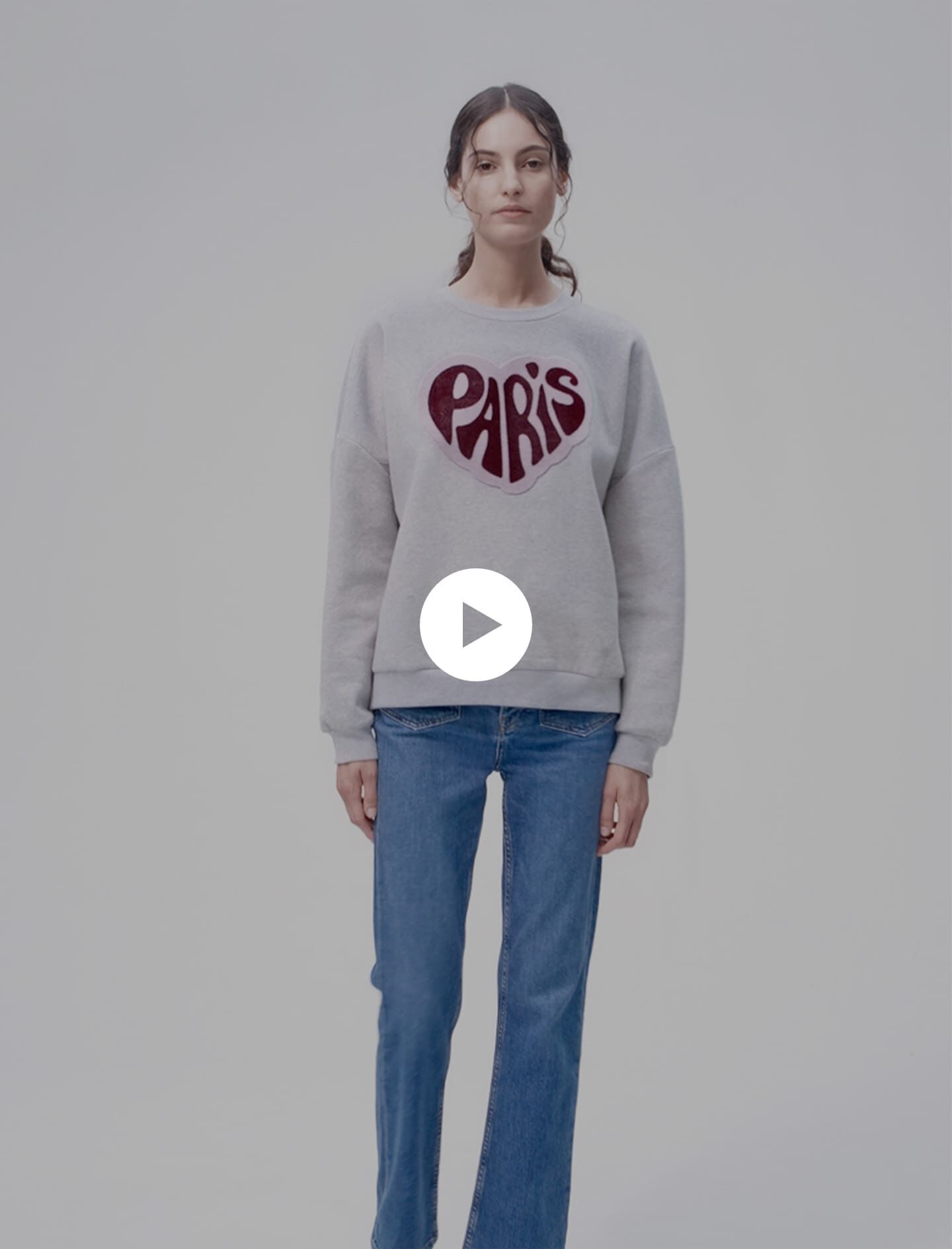 mai Paris heart patch sweatshirt Black / Gray For Women | Maje