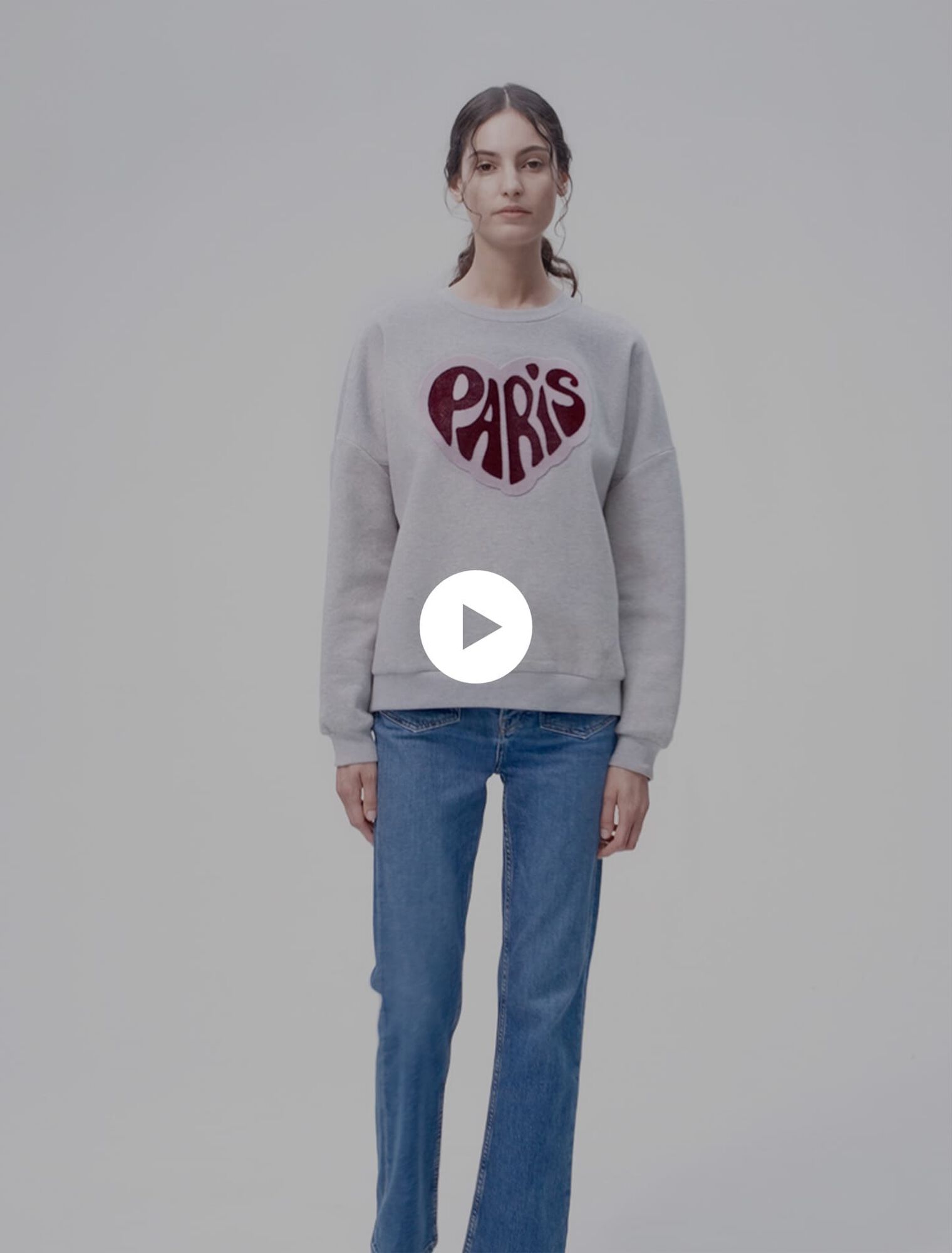 Paris heart patch sweatshirt