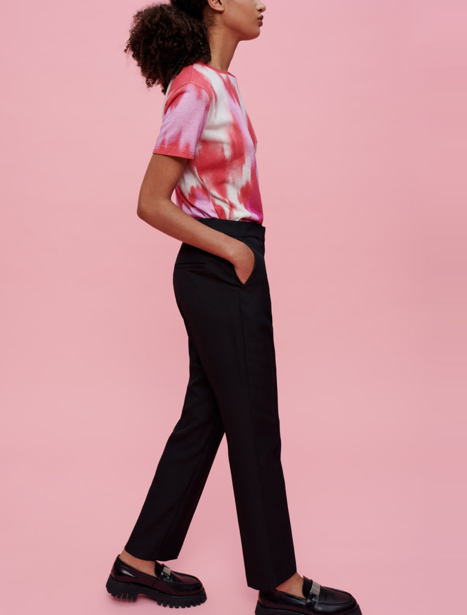 Straight-leg suit pants