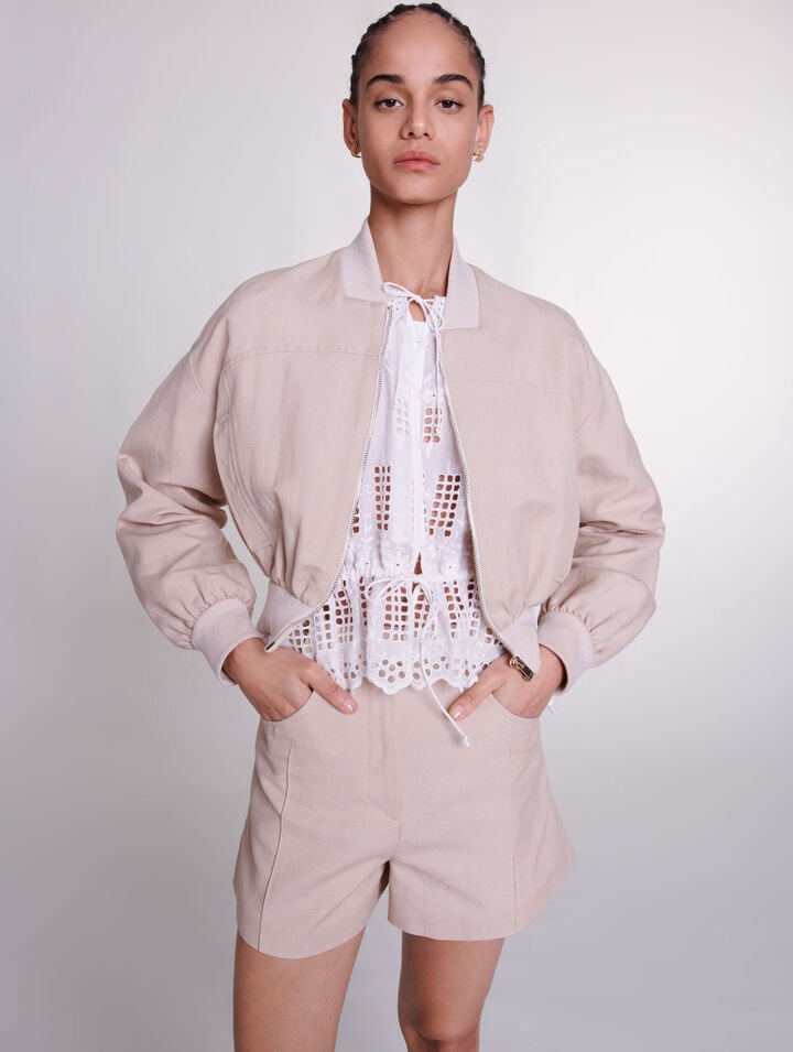 Cropped linen jacket