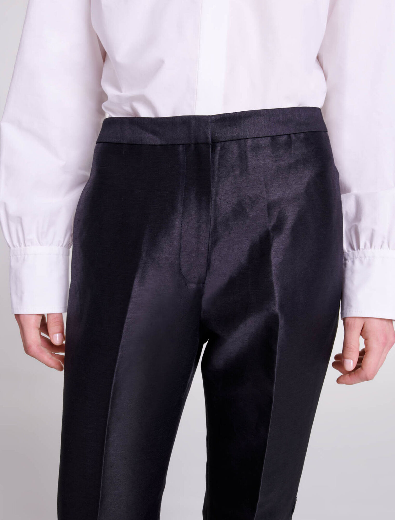Openwork flared trousers