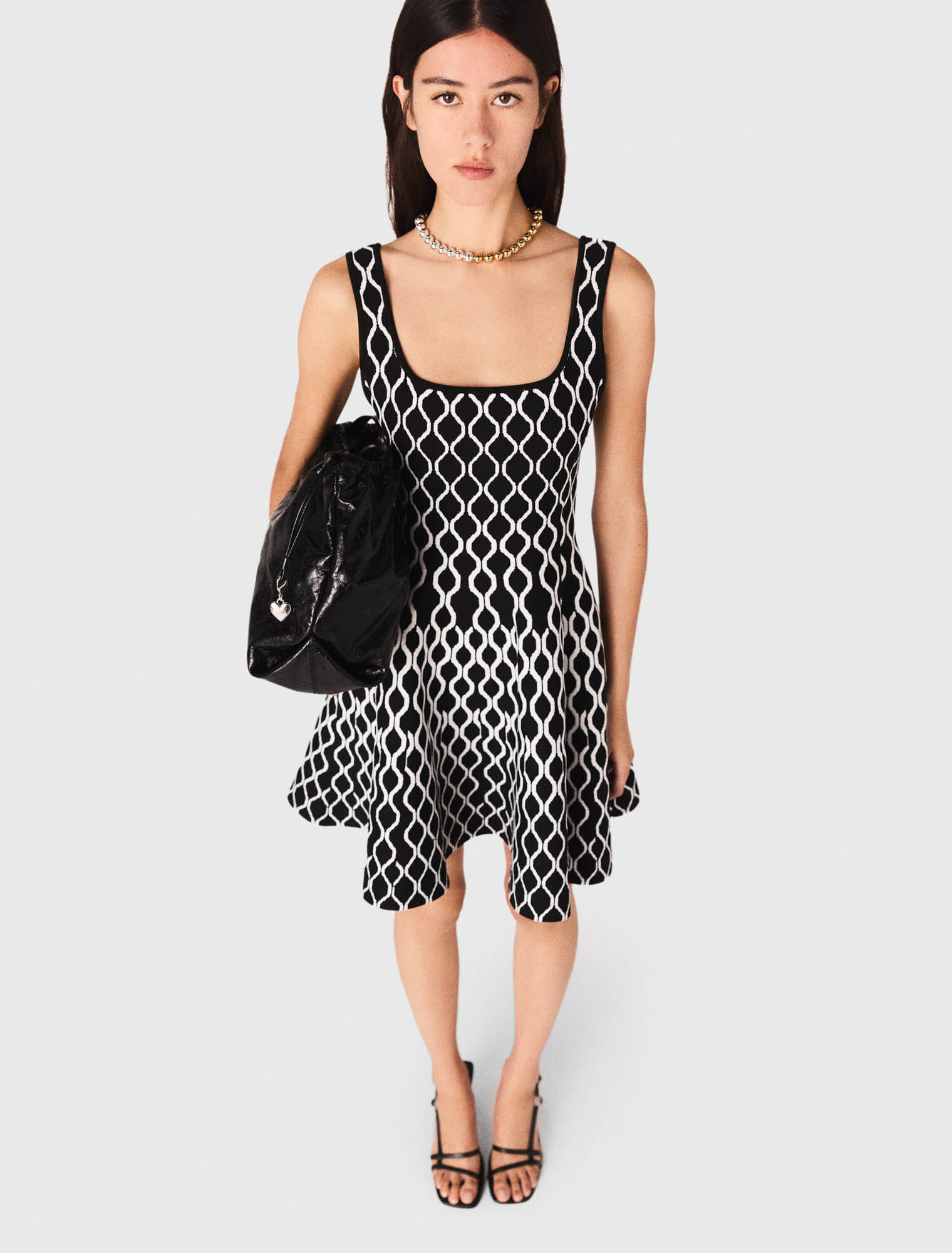 Mini patterned knit dress