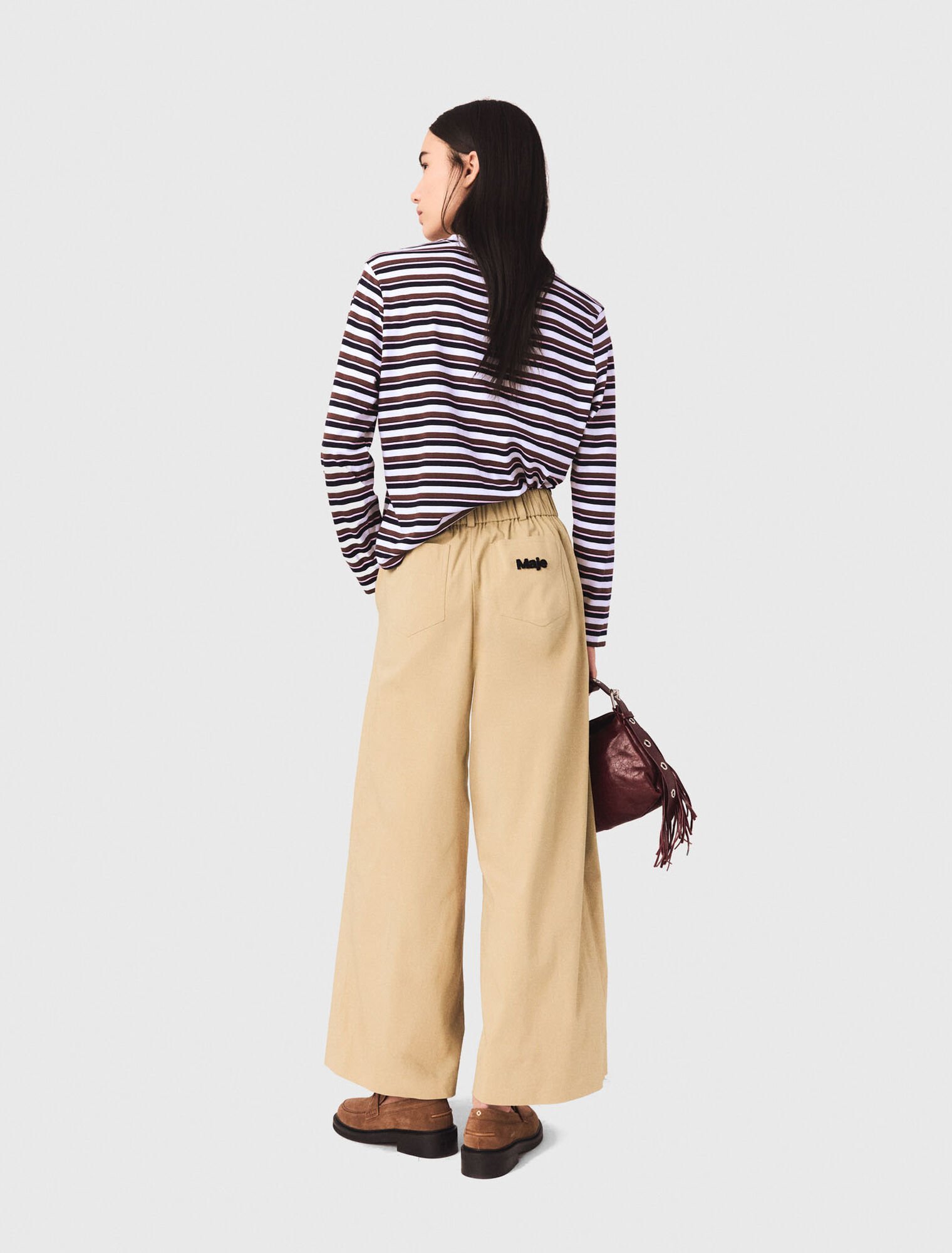 Wide-leg cotton pants