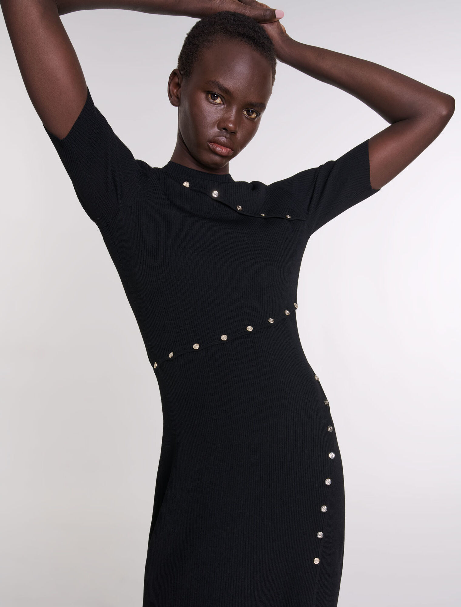 Dress in ribbed knit