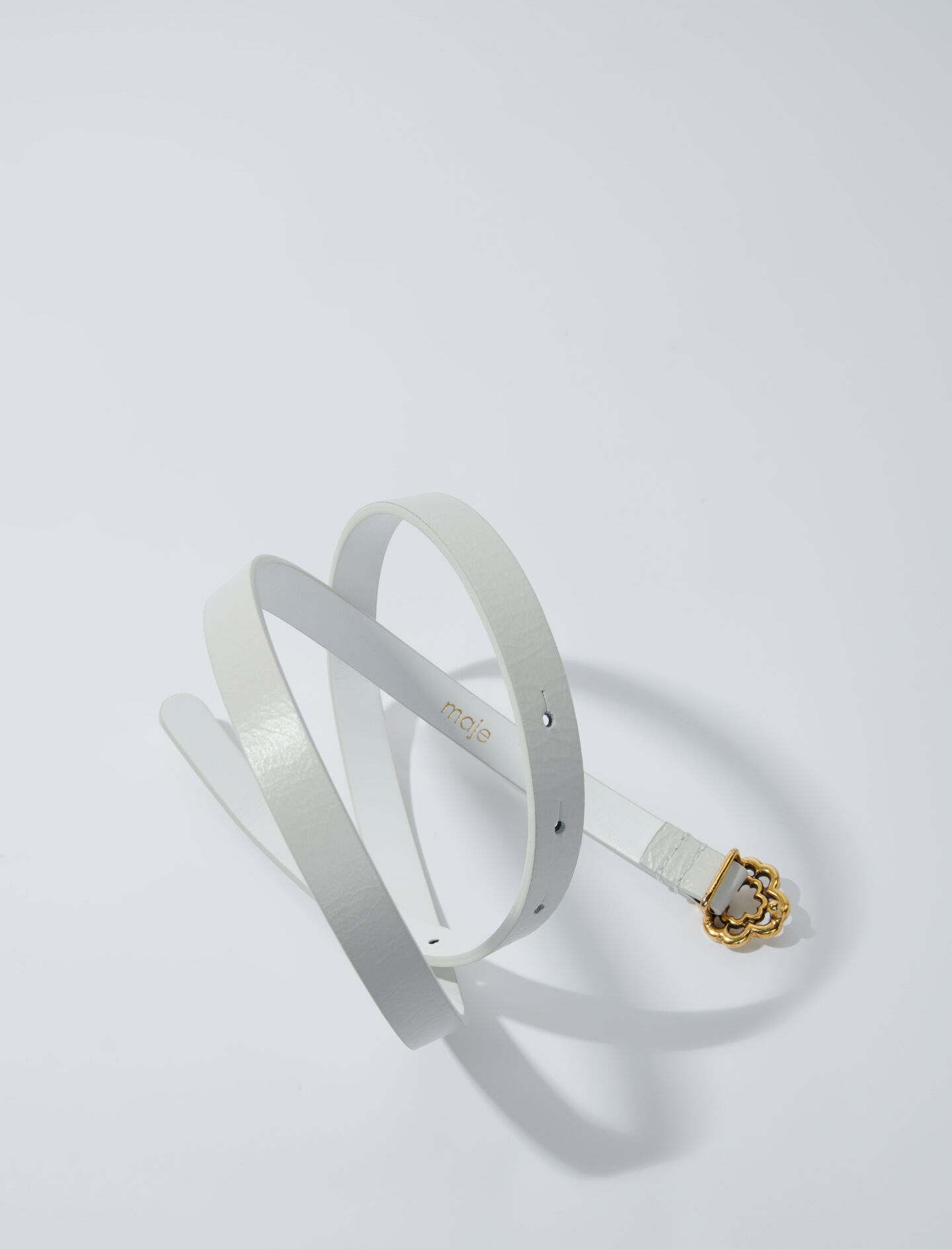 【SURGERY】surgery clover buckle belt 'white' Clover belt White For Women | Maje