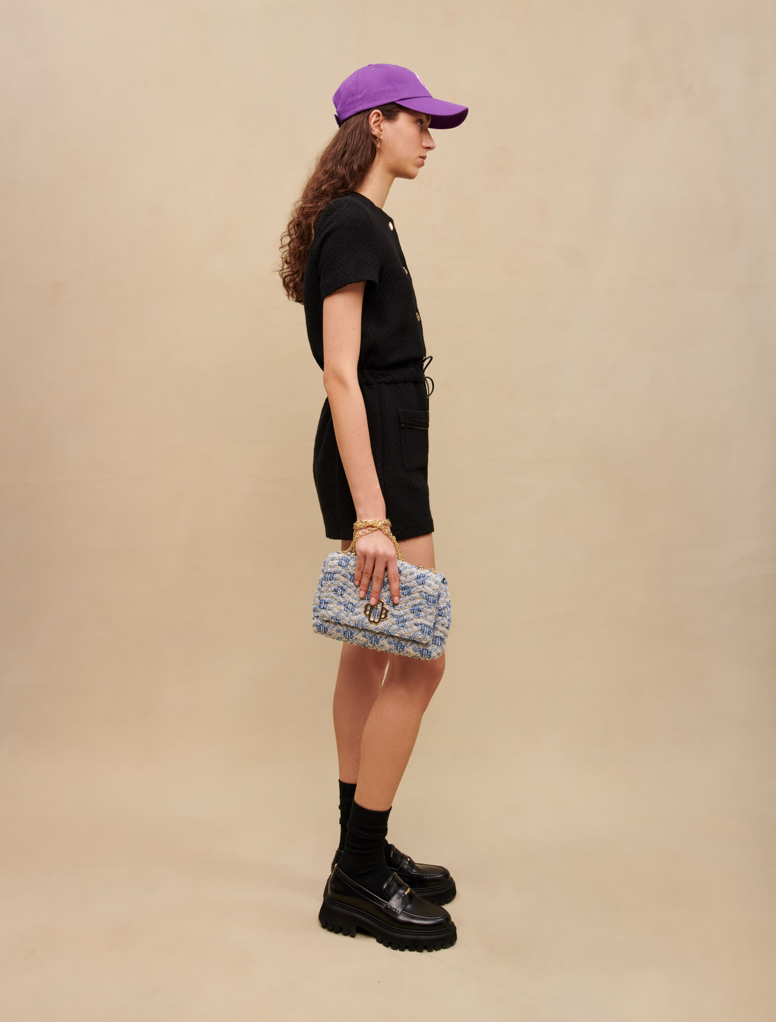 Black tweed playsuit