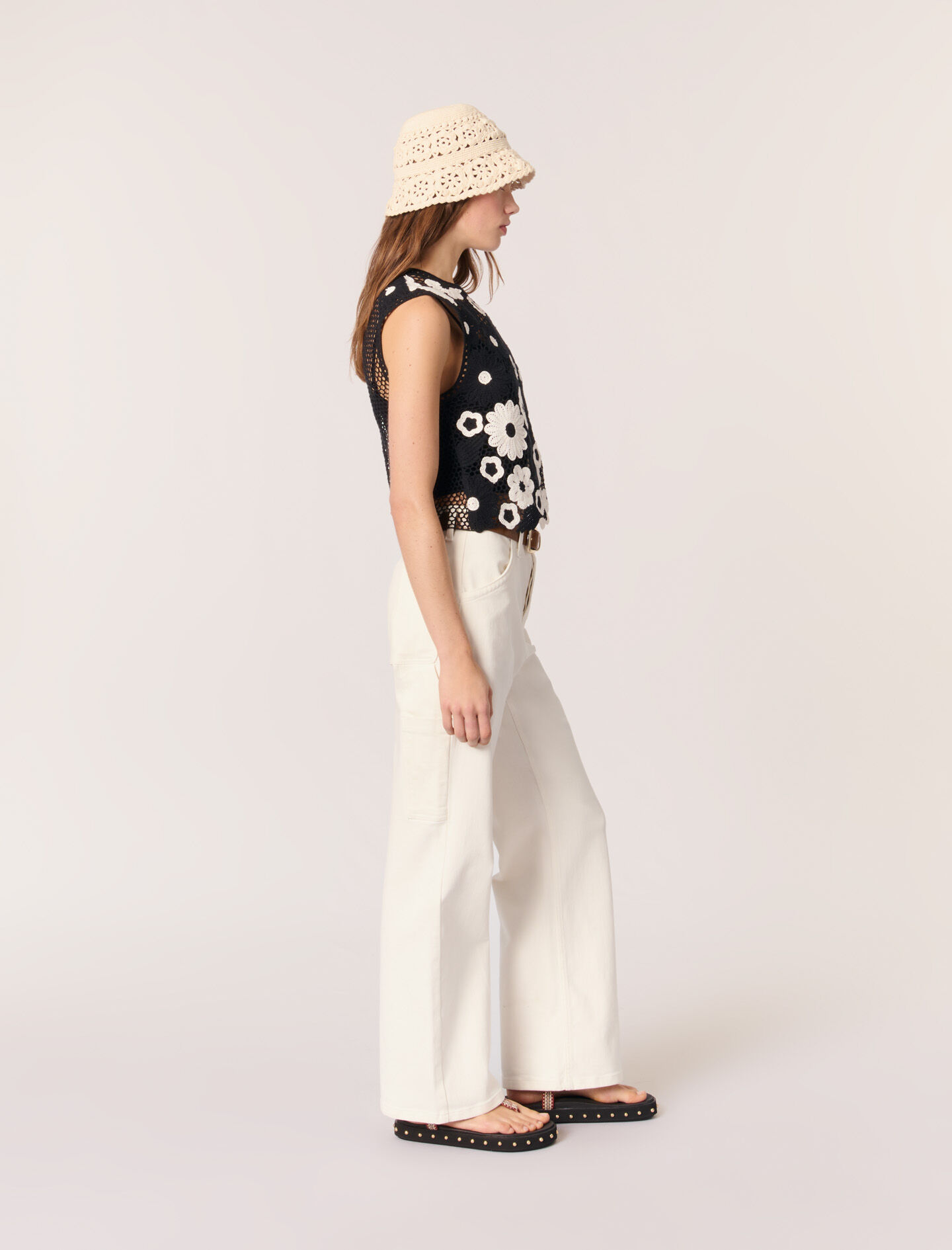 Floral crochet top Bicolor For Women | Maje Floral crochet top Bicolor For Women | Maje