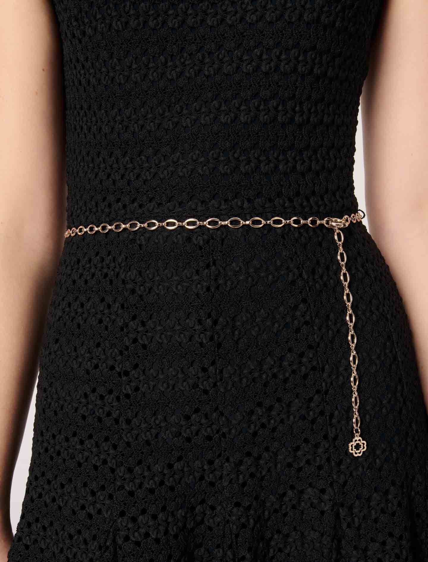 Crochet-knit maxi dress Black / Gray For Women | Maje
