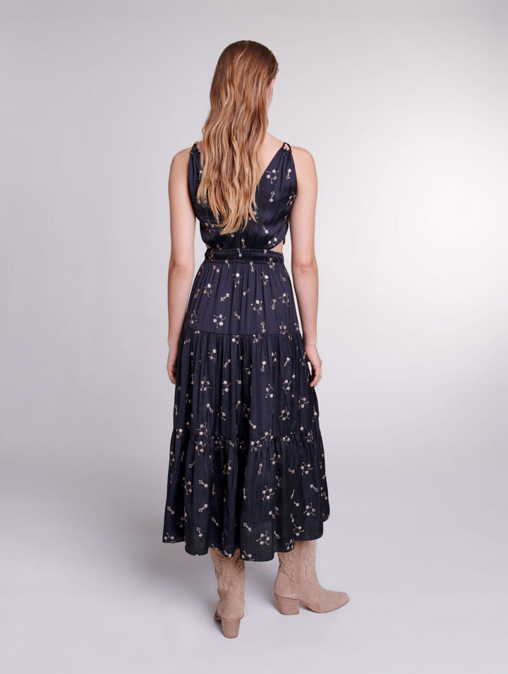 Sequin-embroidered maxi dress