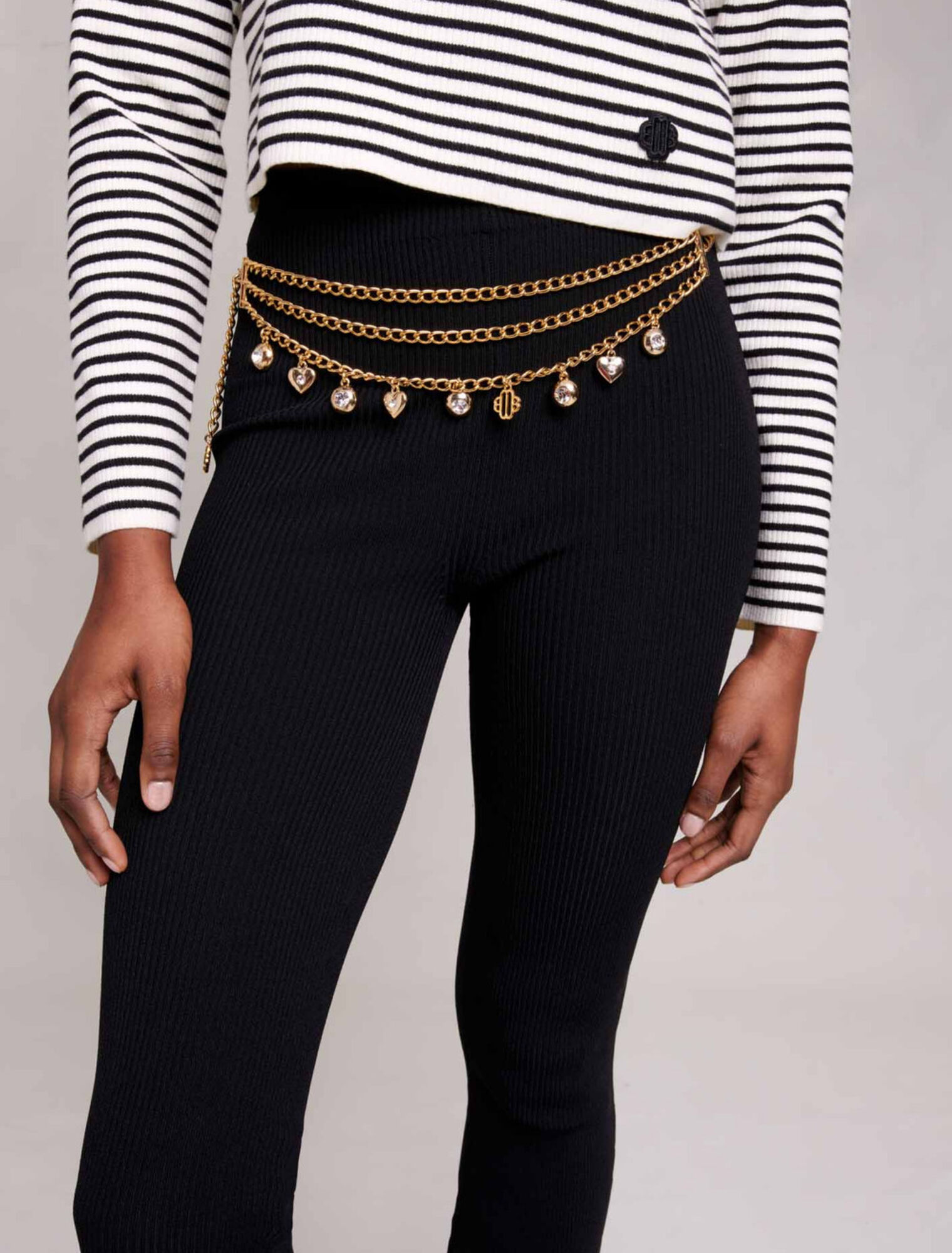 Trousers in ribbed knit