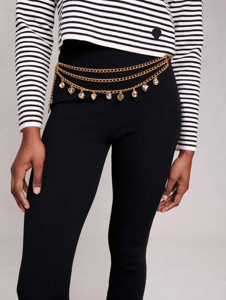 Trousers in ribbed knit