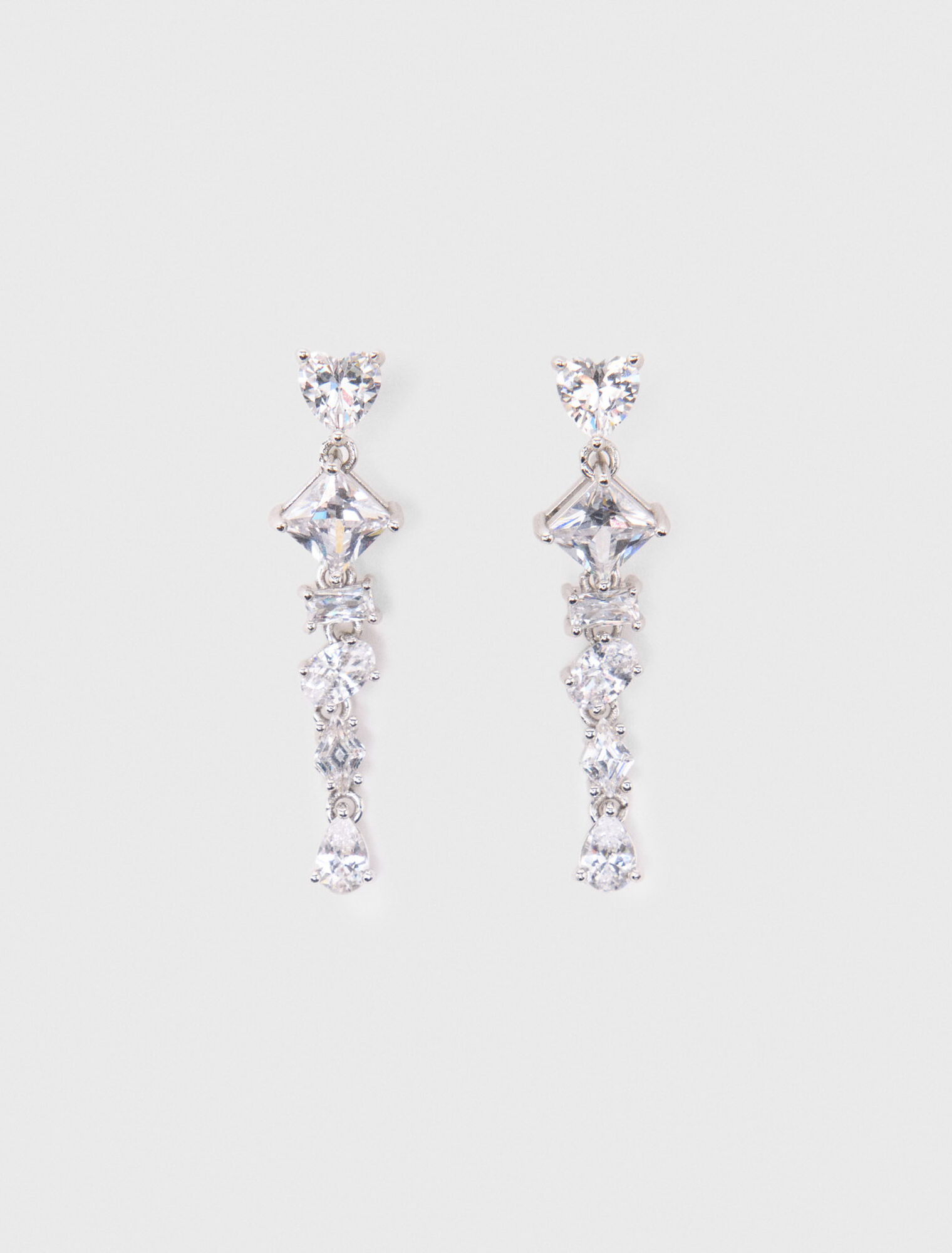 Rhinestone heart earrings
