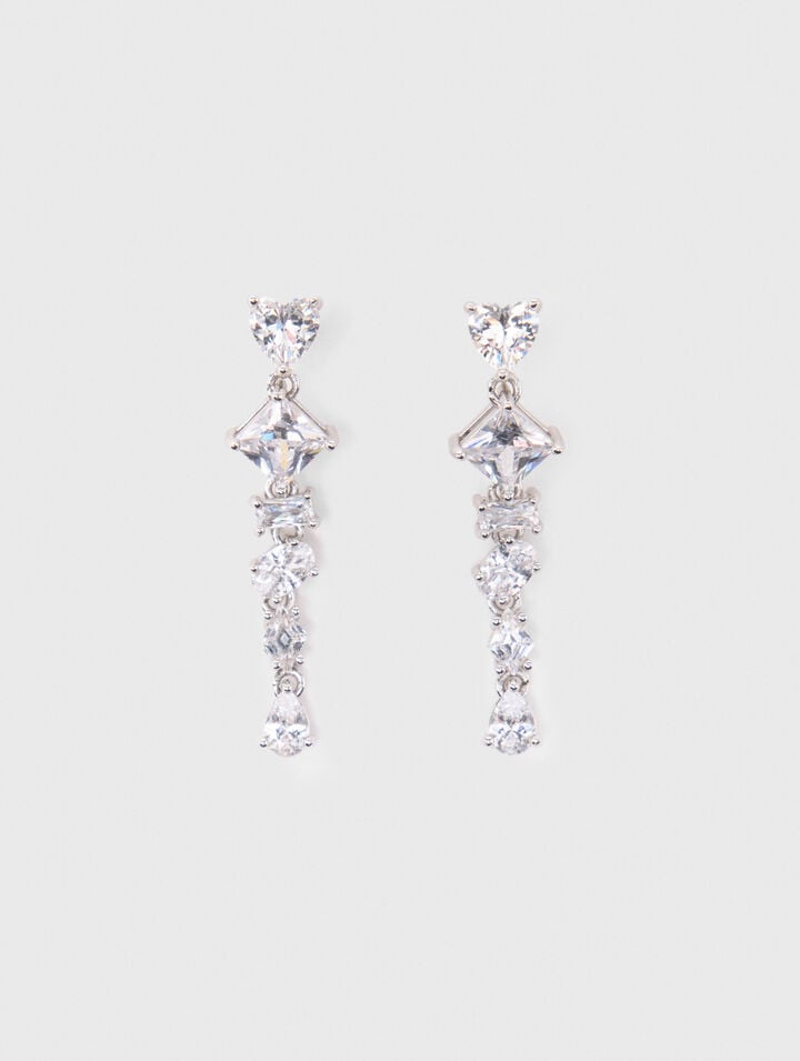 Rhinestone heart earrings