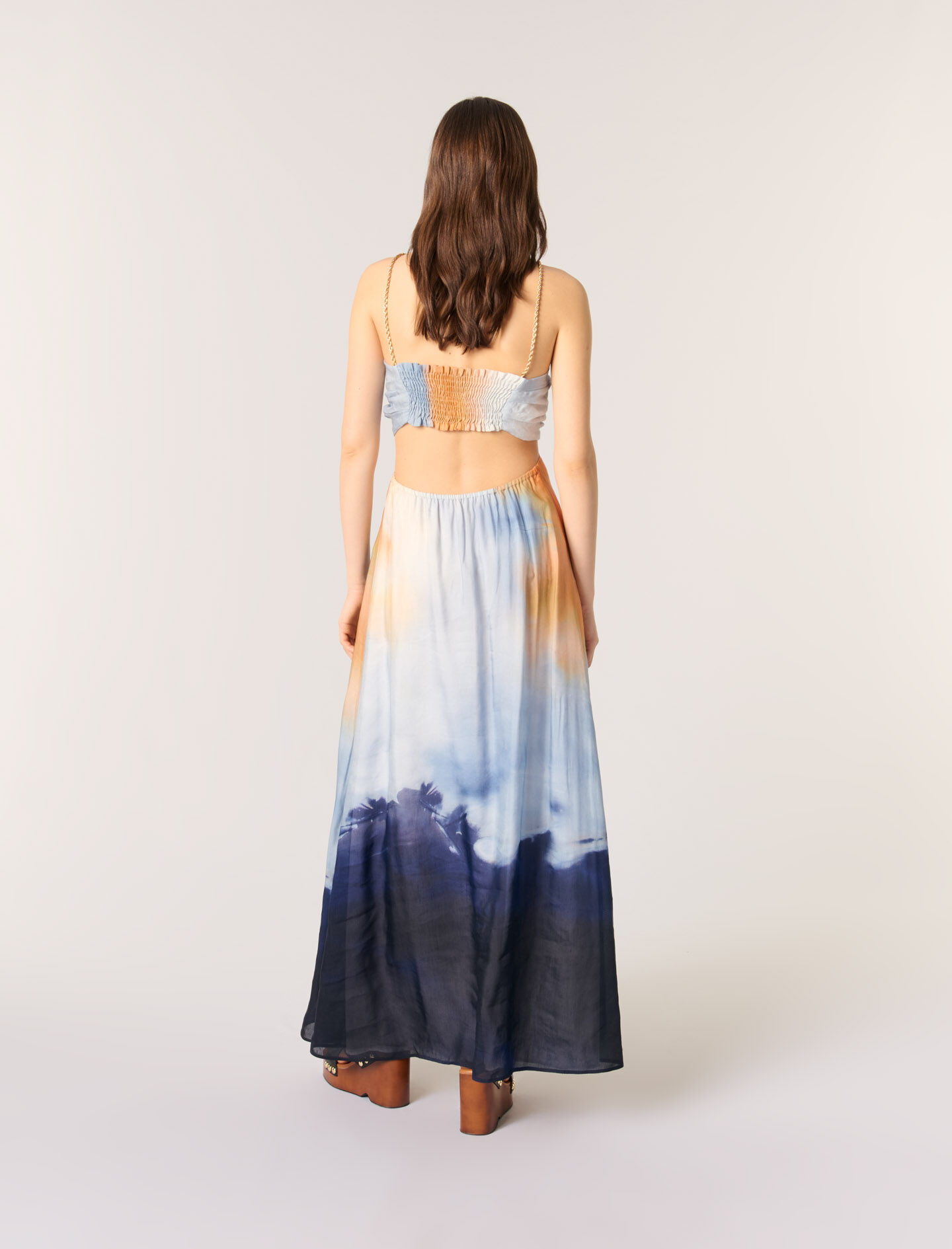 Tie-dye maxi dress Blue For Women | Maje