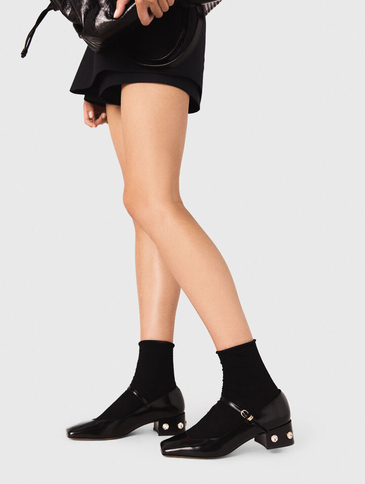 Heeled rhinestone Mary Janes