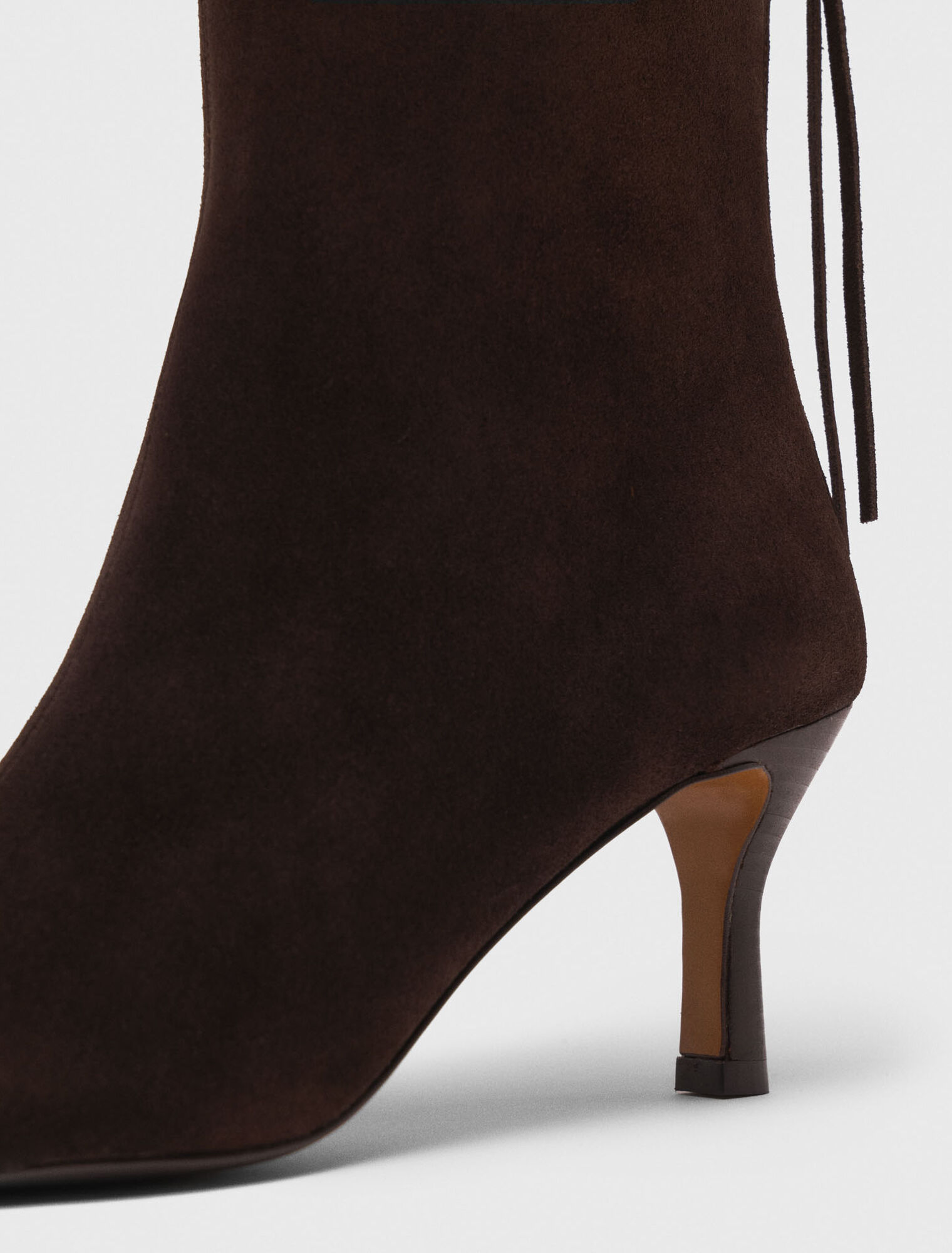 Chocolate Brown zipped suede ankle boots