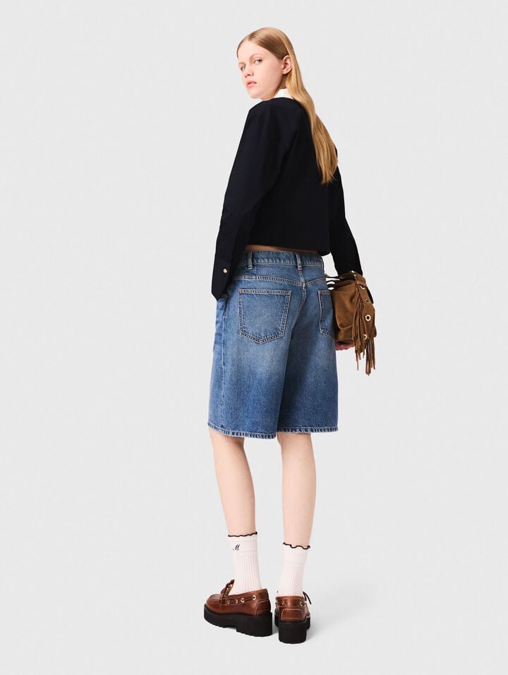Cropped poplin shirt