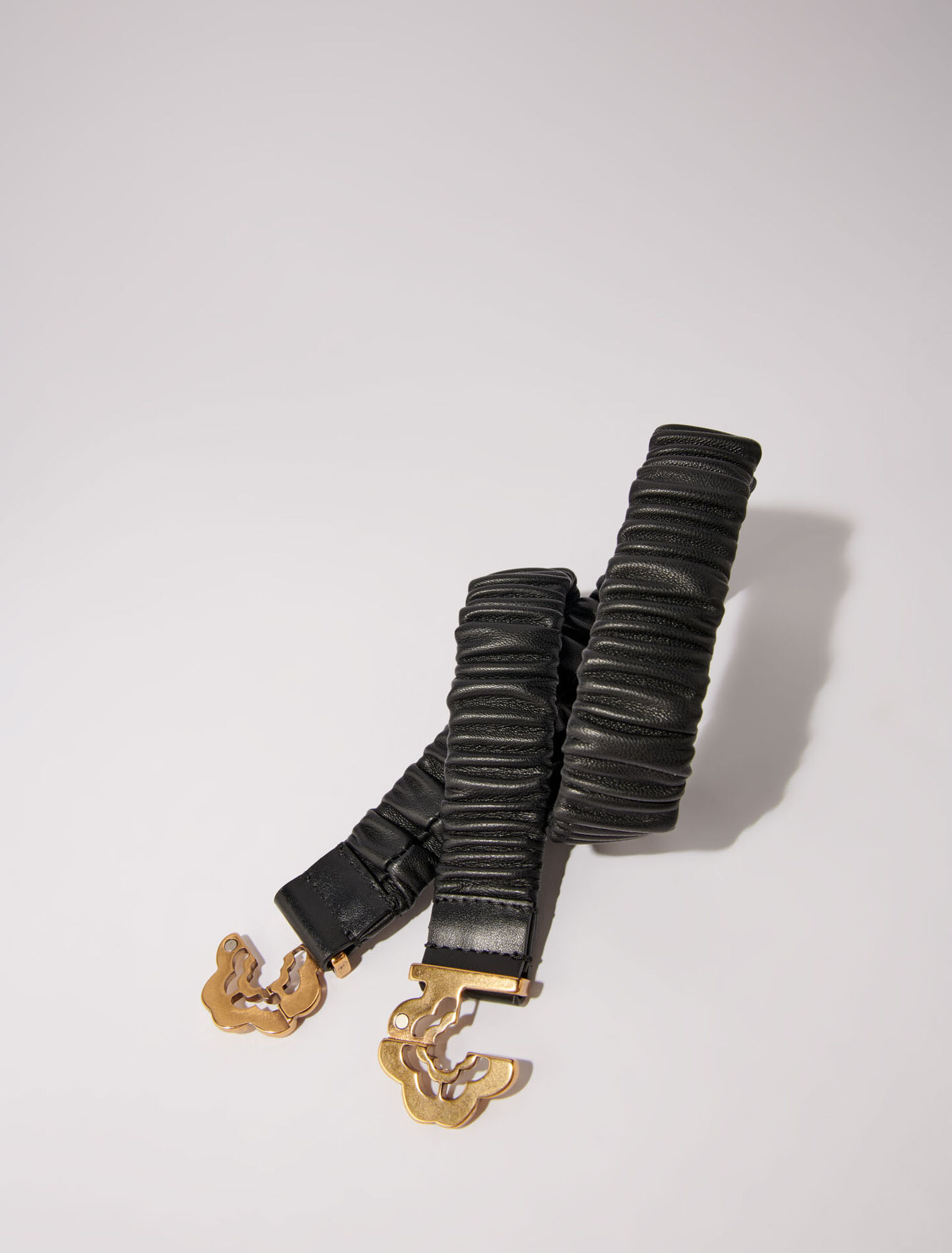 Elasticated leather belt