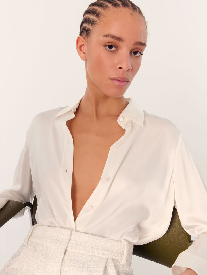 White silk blouse