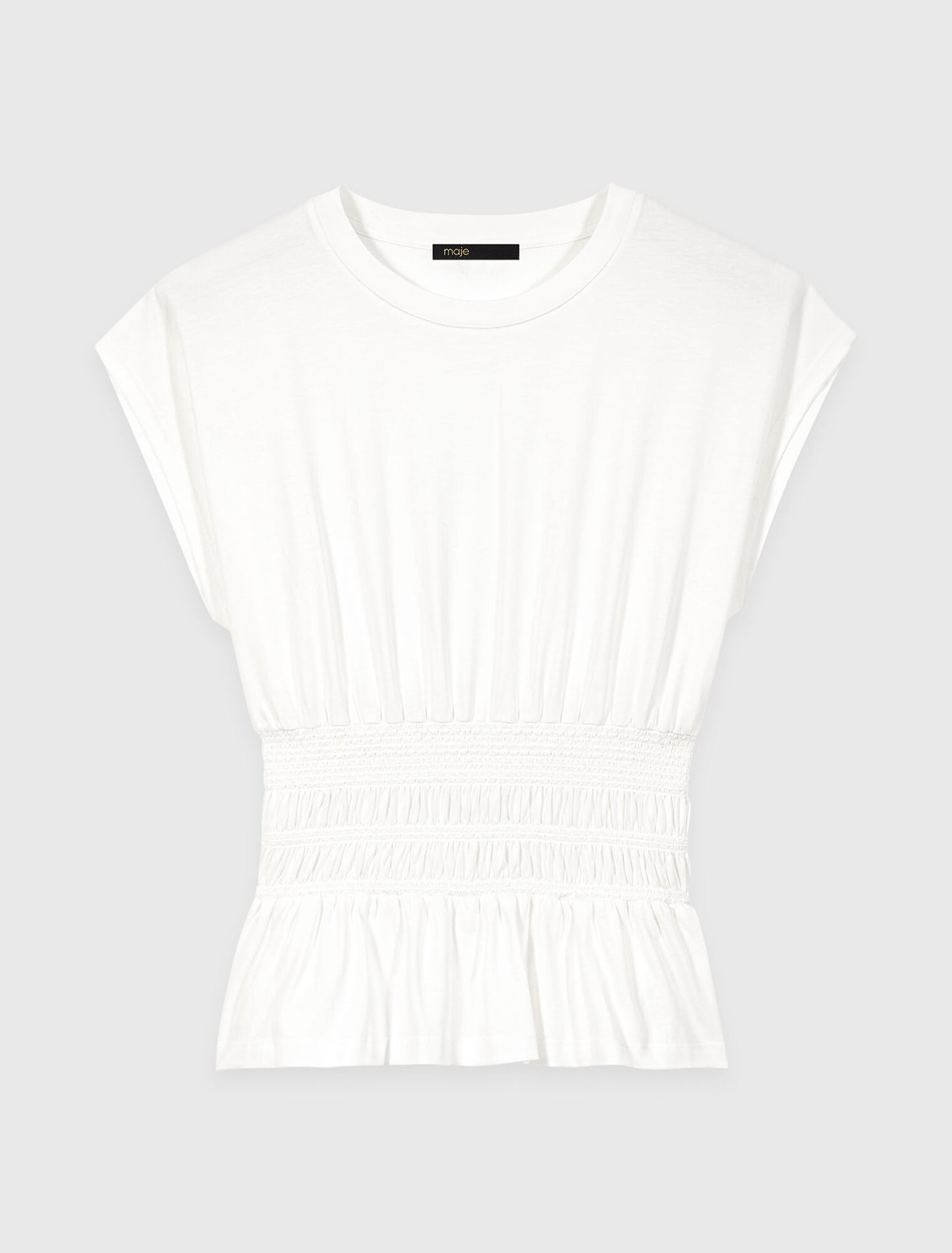 Fitted pleated T-shirt