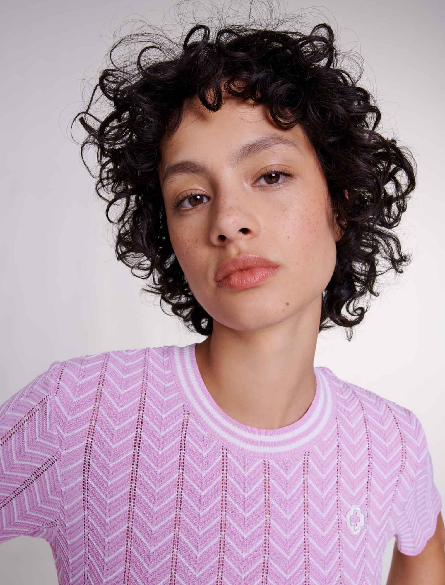 Openwork knit top