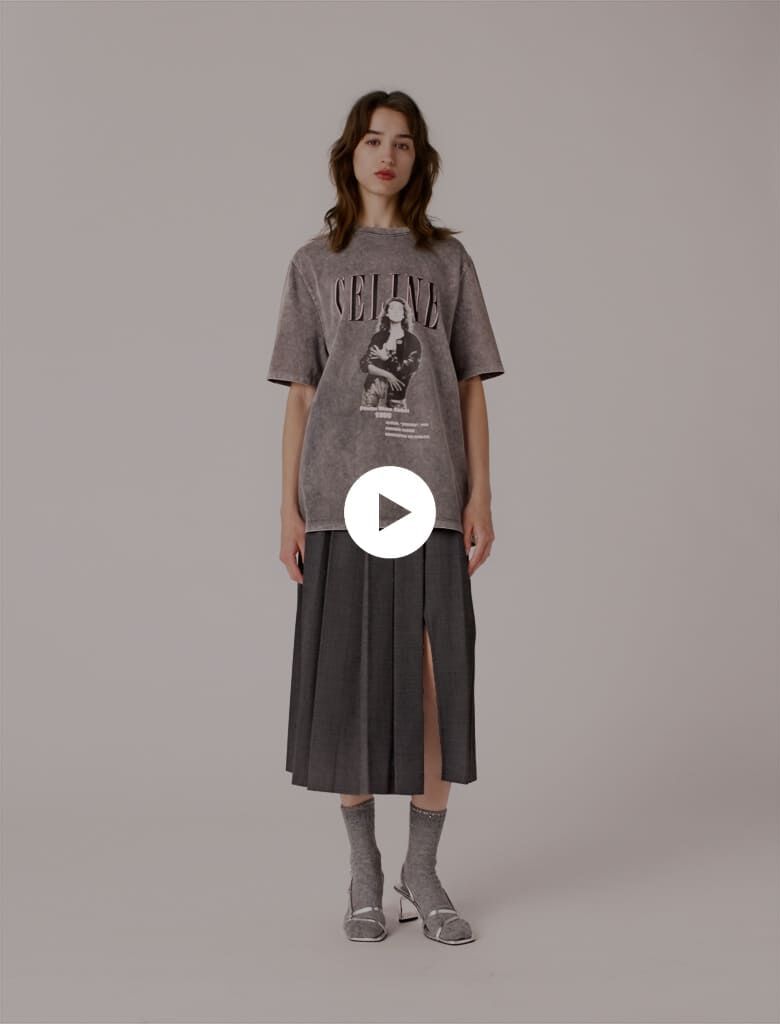 カットソー　m＿mefu Maje x Céline Dion T-shirt Black / Gray For Women | Maje