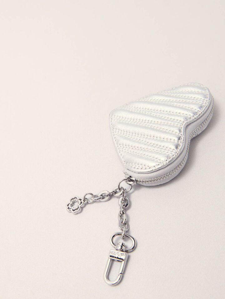 Quilted metallic heart purse