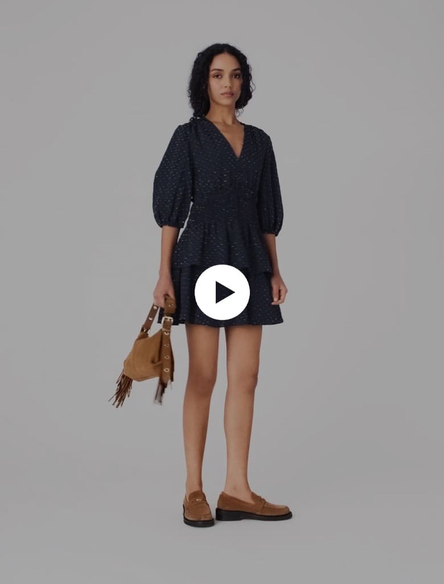 Ruffle and rhinestone dress