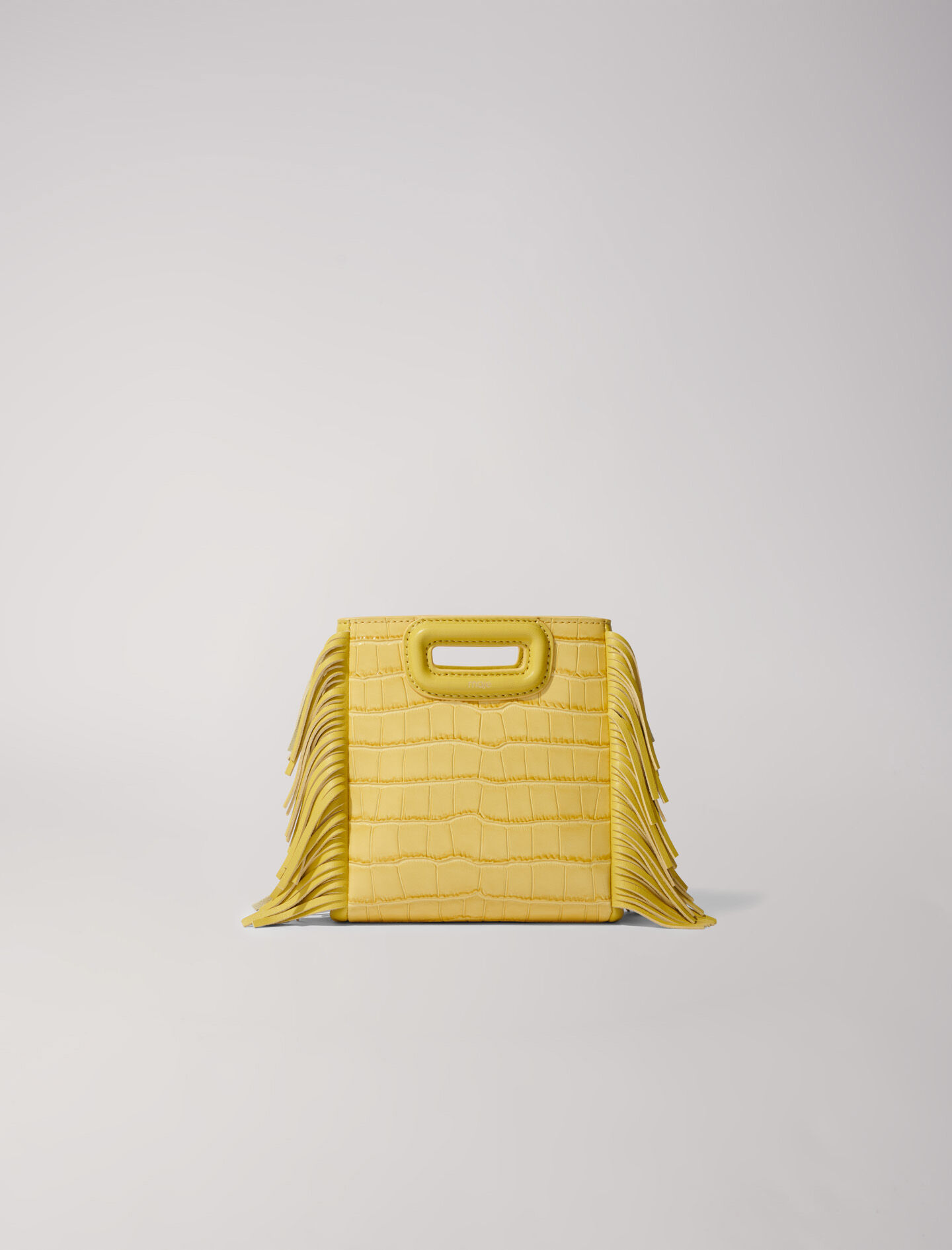 Mini embossed-leather M bag with chain Yellow / Orange For
