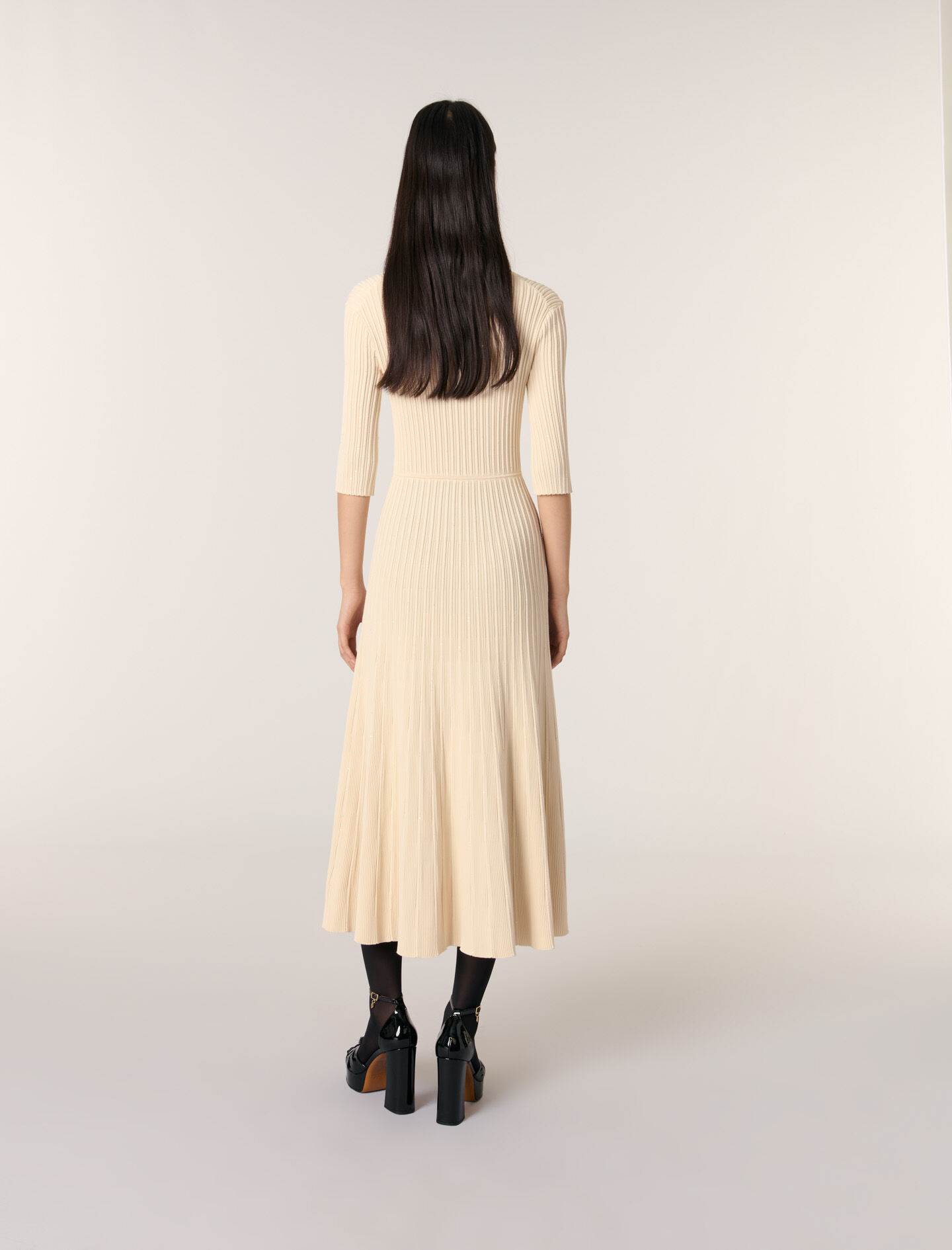 Shiny knit short dress - Offline_Dresses | Maje