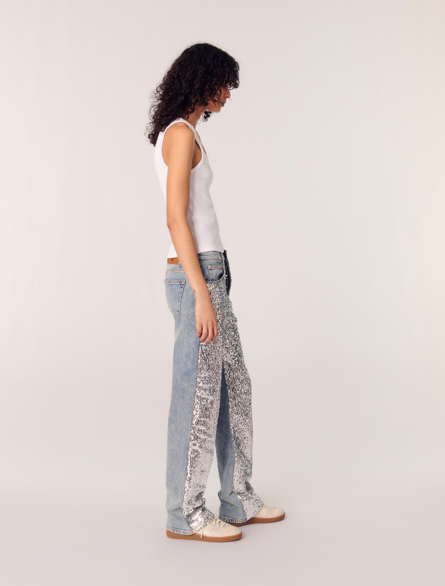 Sequinned jeans