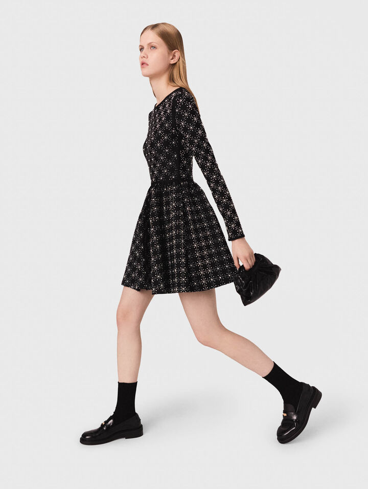Pearl and rhinestone skater dress