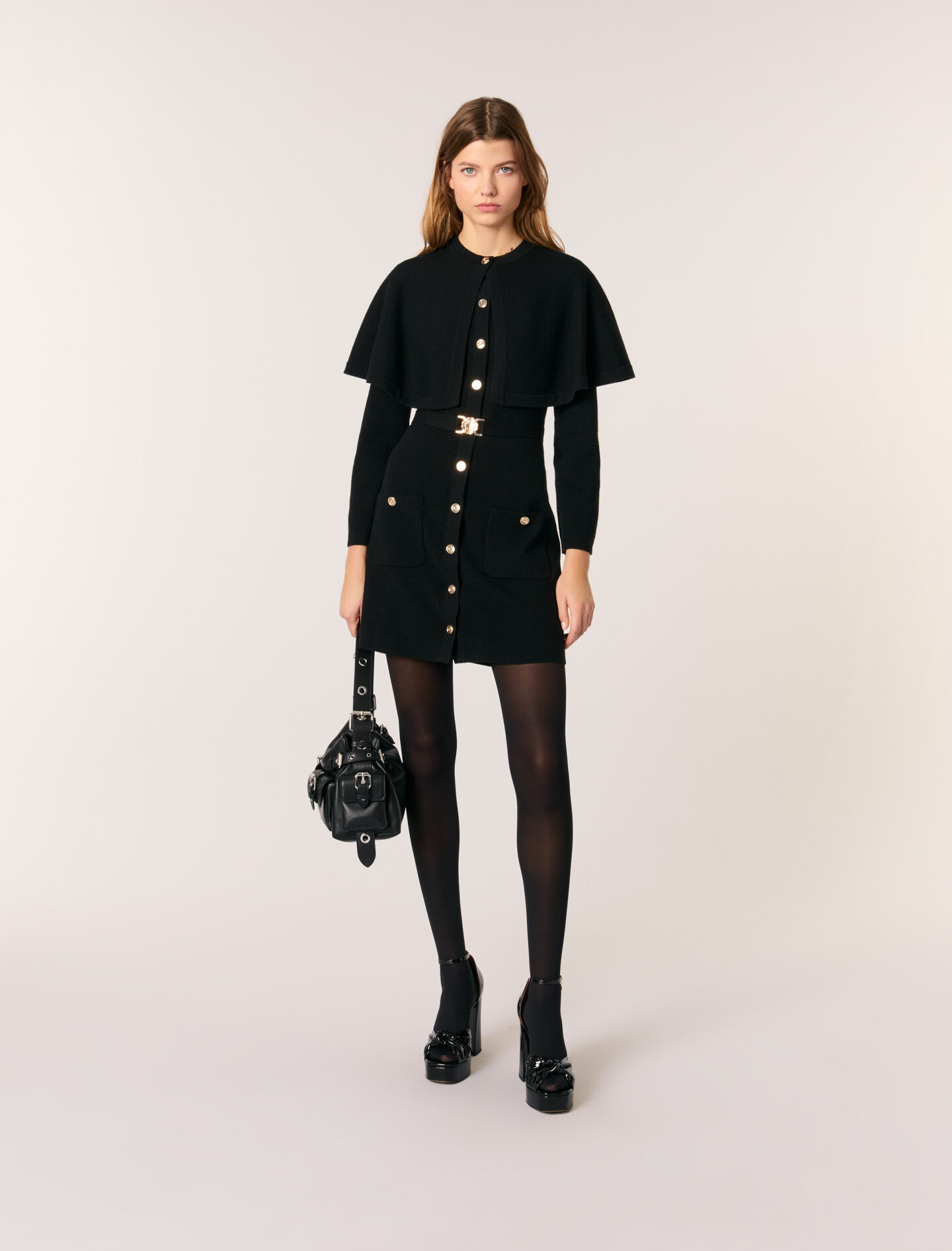 her lip to Trois Logo Knit Mini Dress