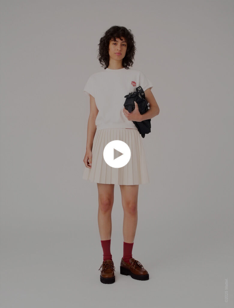 Embroidered fleece cropped sweatshirt White For Women | Maje