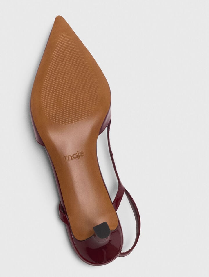 Patent leather slingback pumps