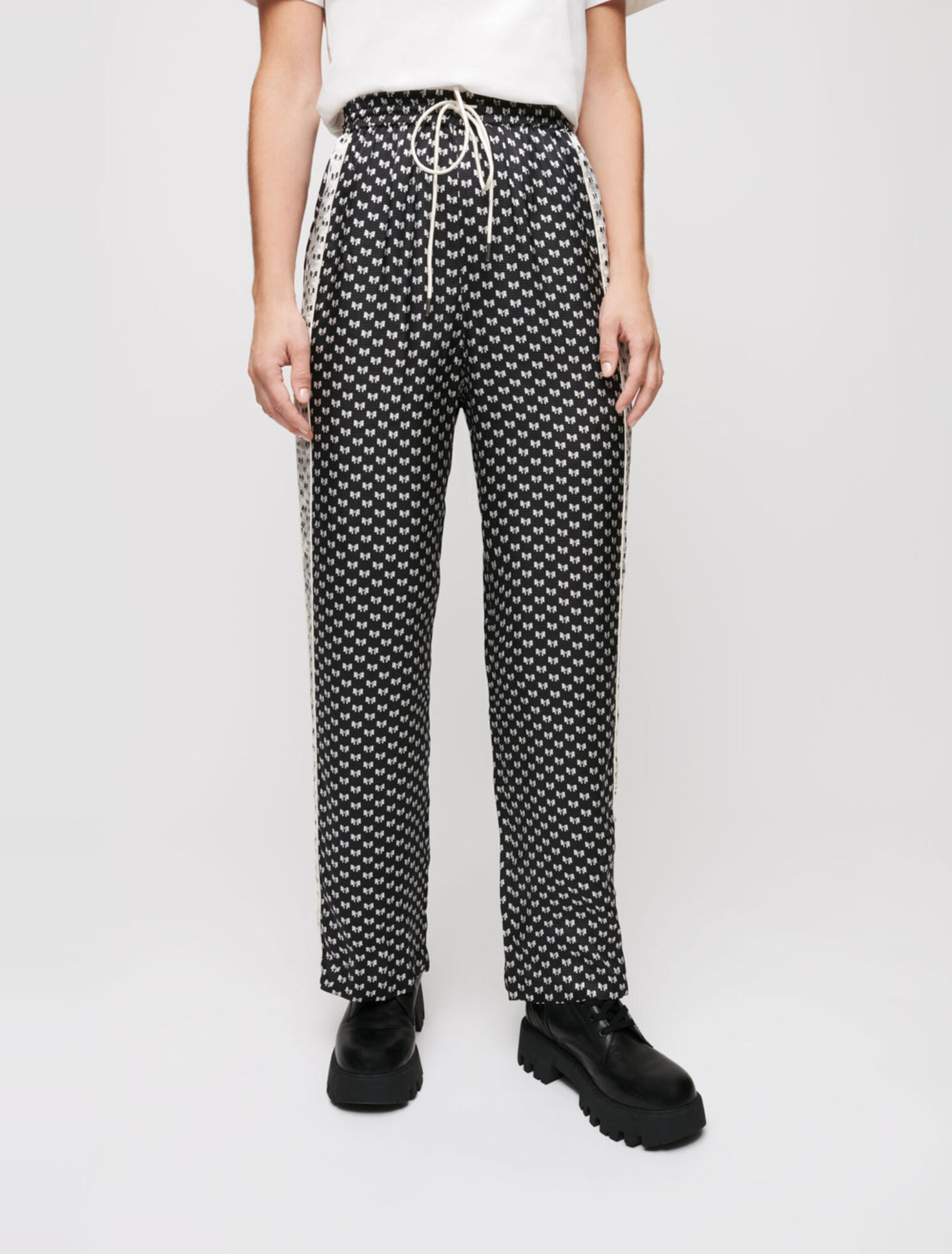 Bow print pyjama pants