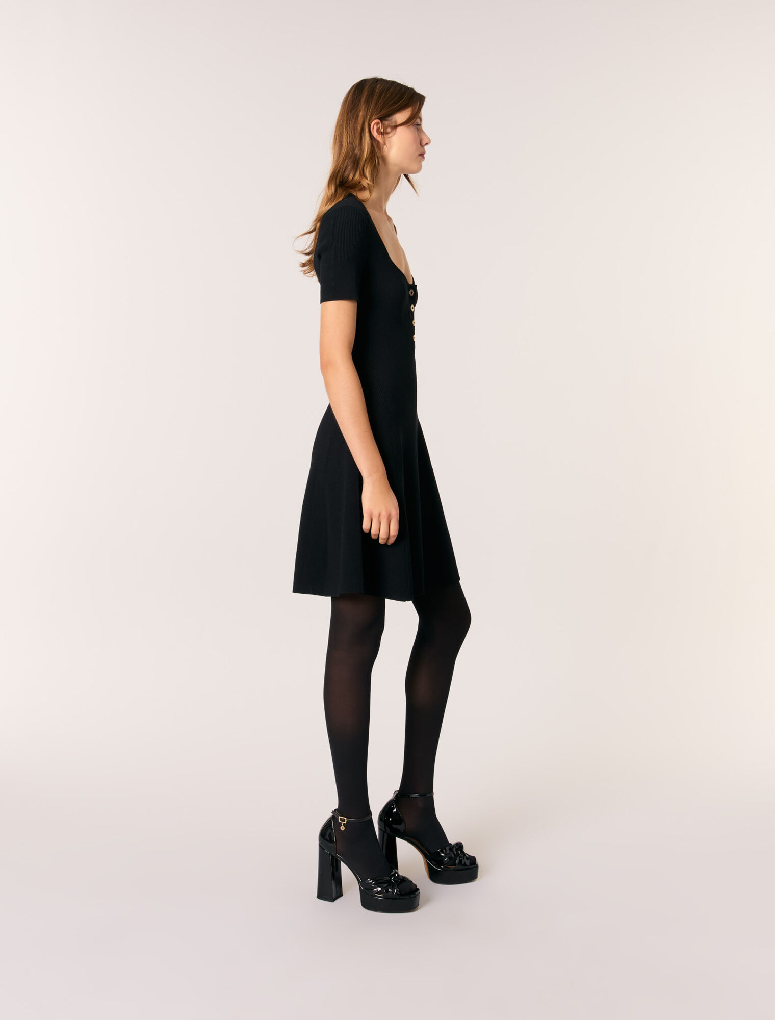 Rib knit mini dress