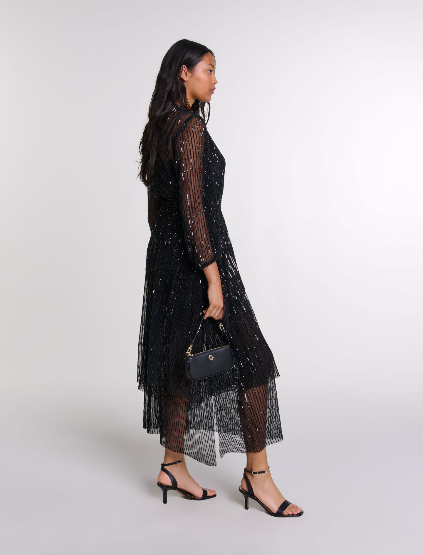 Sequin maxi dress Black / Gray For Women | Maje
