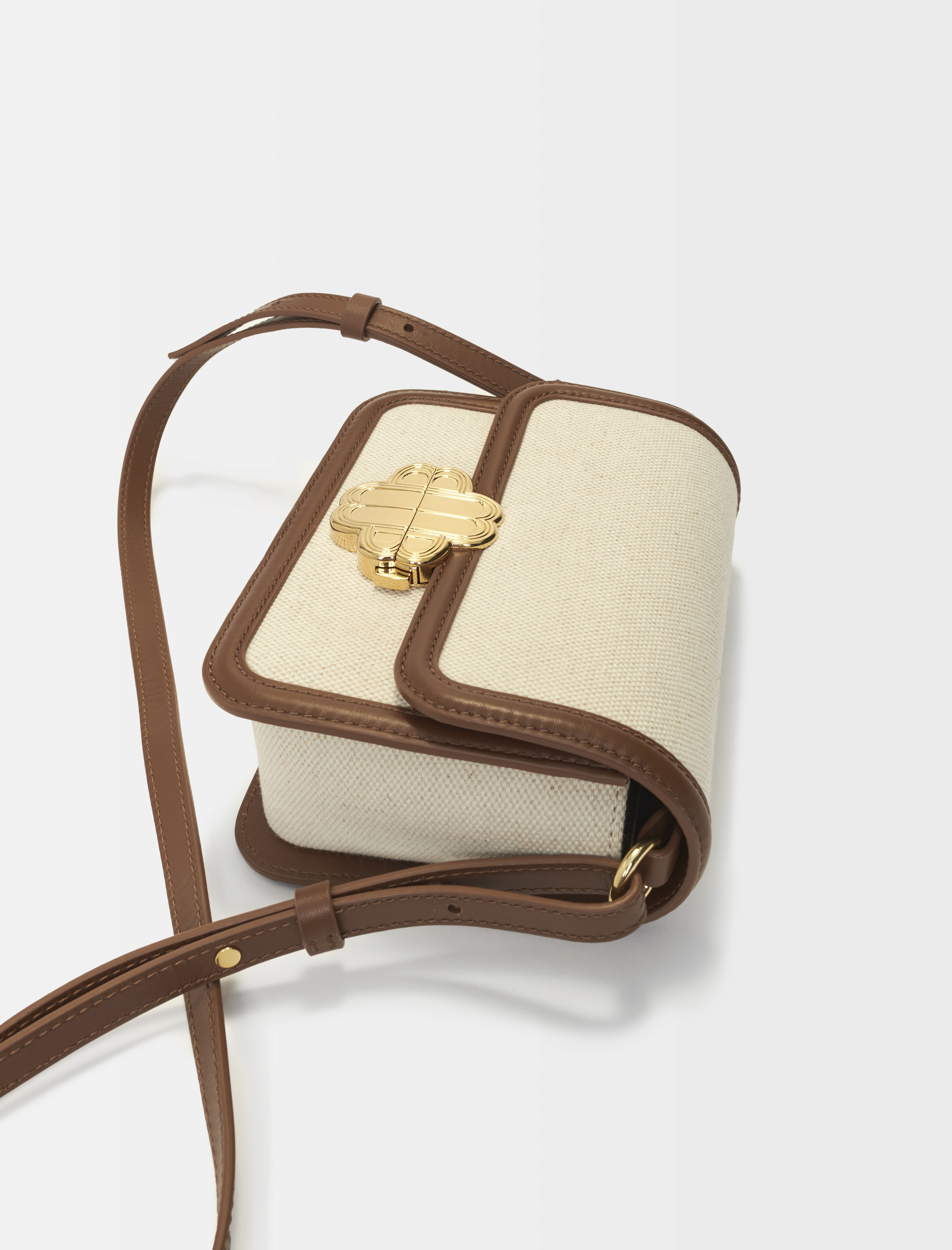 Leather and material mix bag