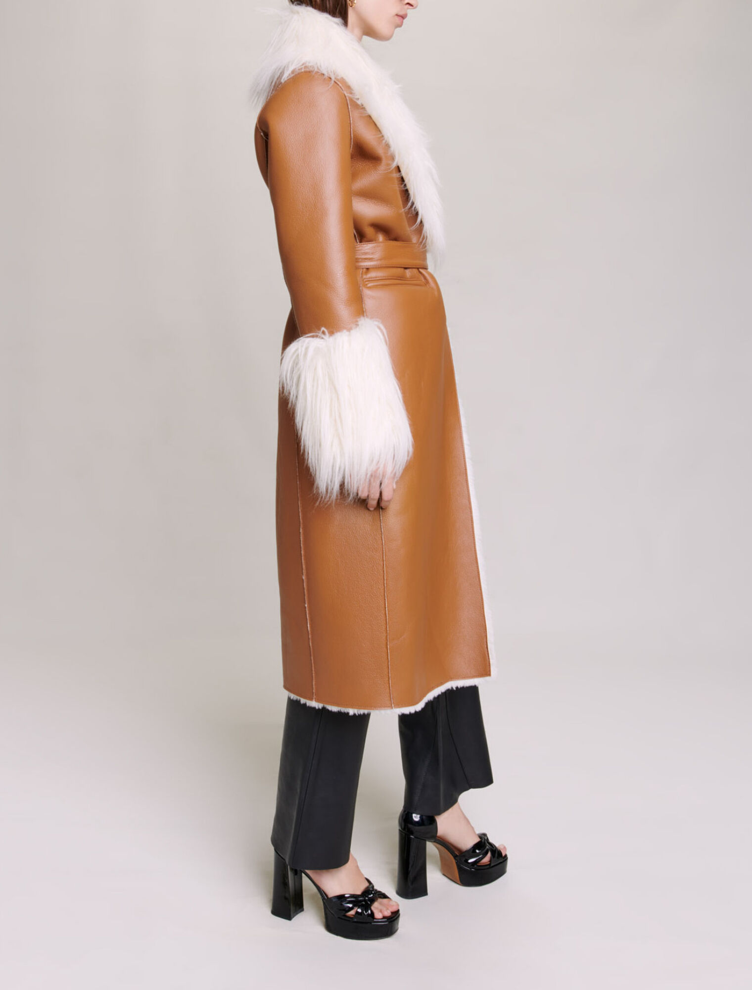 Long faux fur coat