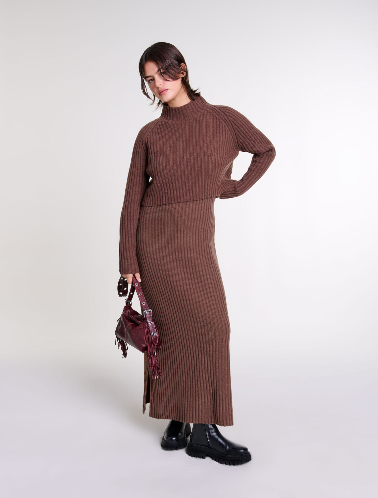 2-in-1 wool maxi dress