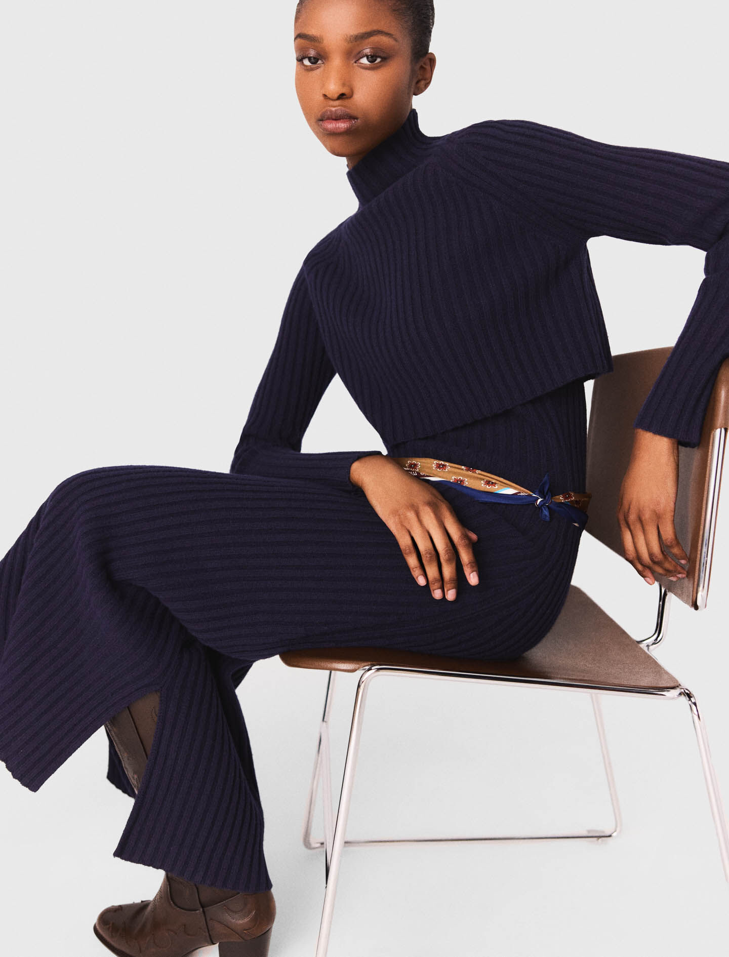 riu Bicolor knit dress ブラック riu Bicolor knit dress ブラック riu Bicolor knit dress ブラック