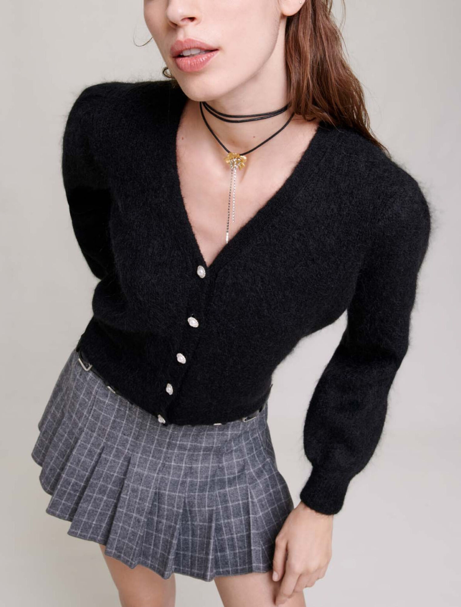 Wool and mohair cardigan