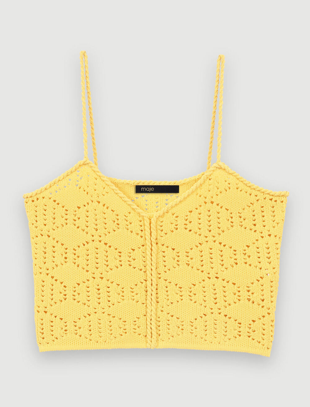 トップス MAI Openwork cropped top Yellow / Orange For Women | Maje
