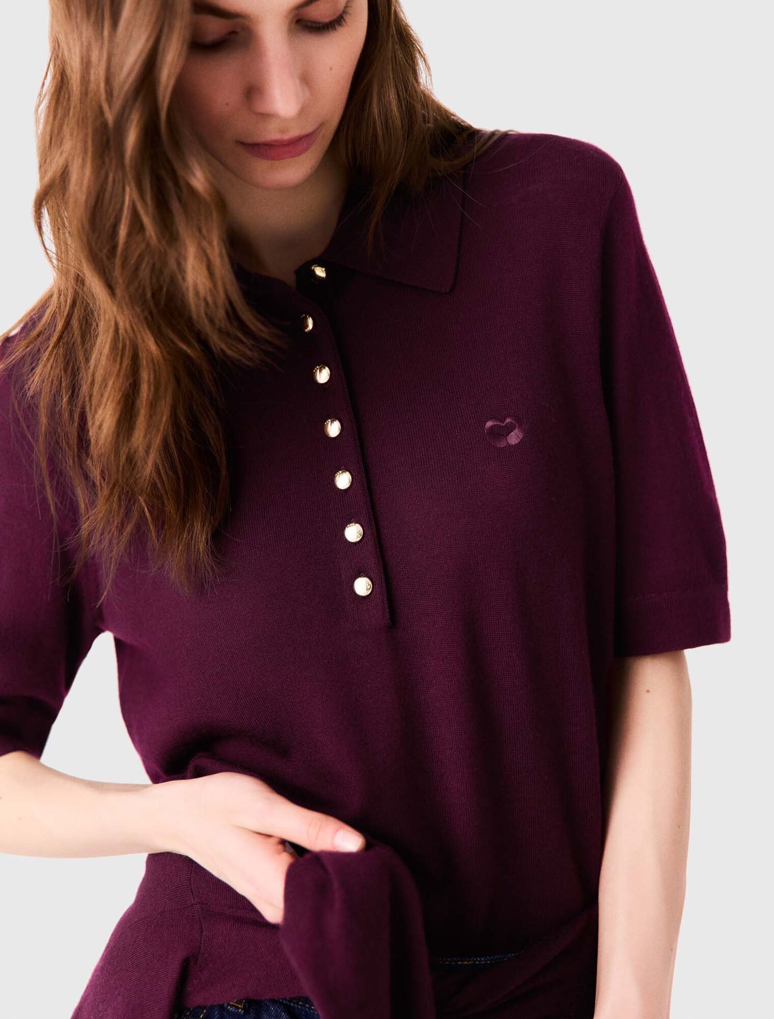 Polo collar sweater