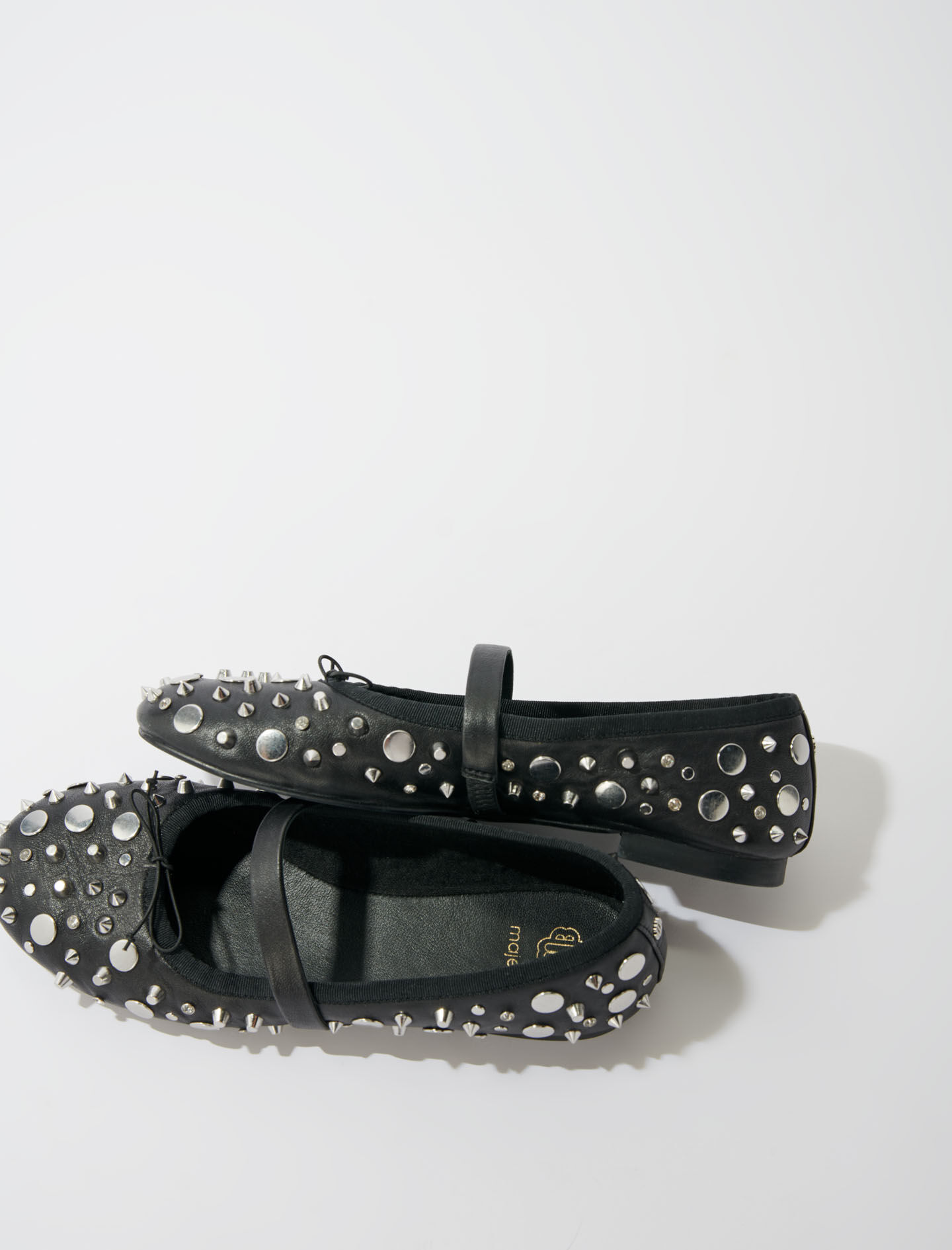 Studded ballet flats Black / Gray For Women | Maje