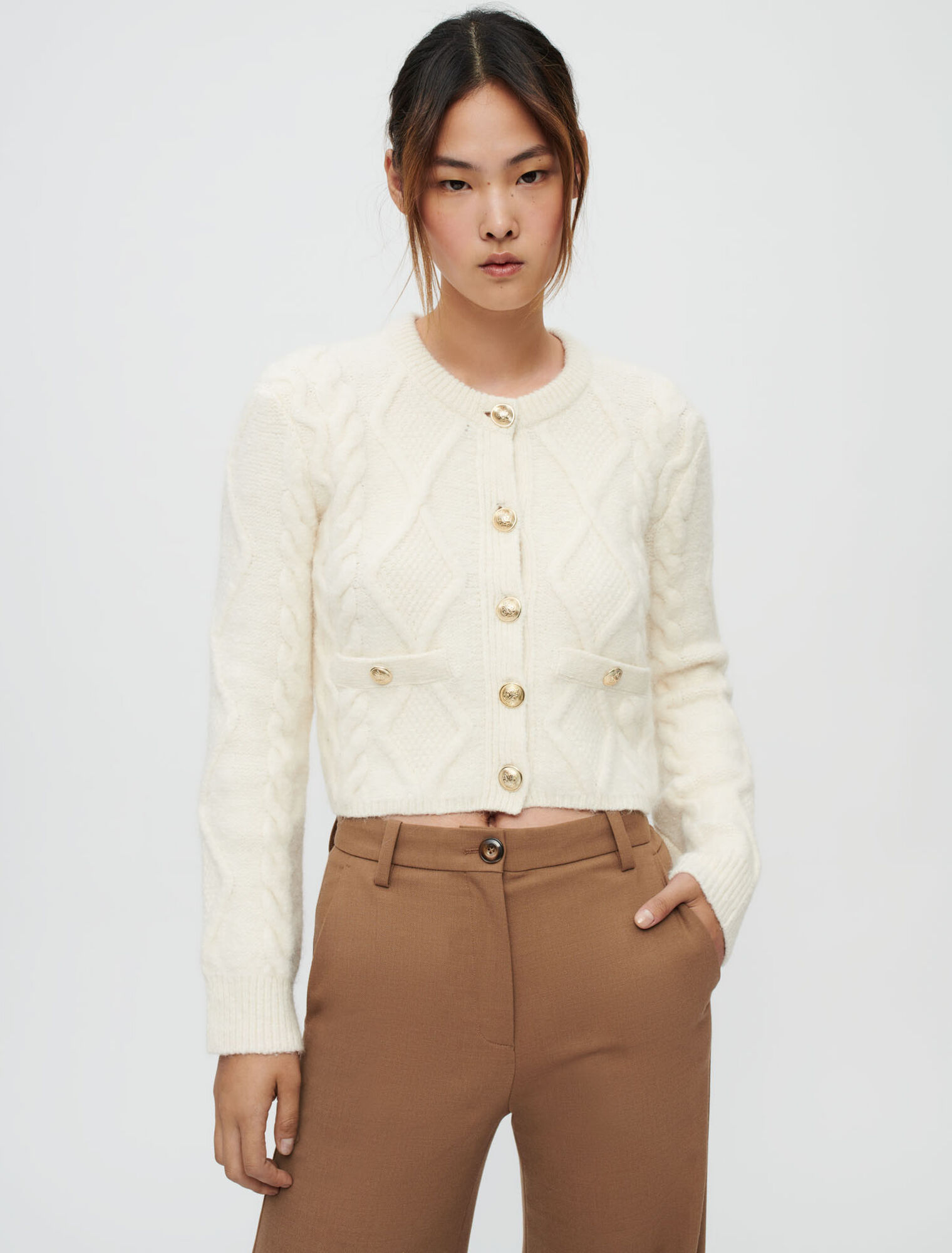 Chain knit cardigan